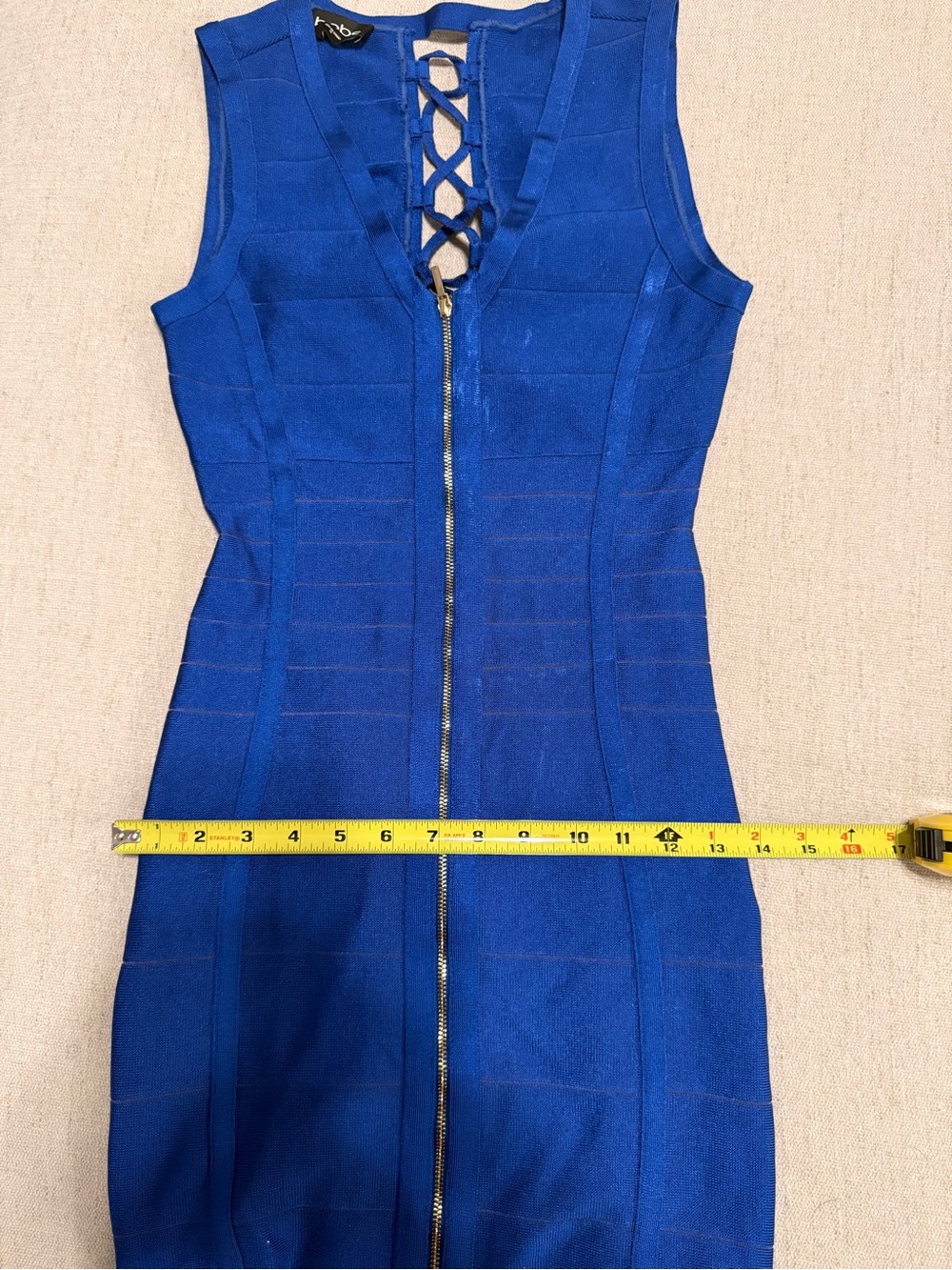 bebe Cobalt Blue Sleeveless Bodycon Knit Dress - Picture 8 of 9